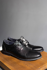 Мужские классические туфли из черной кожи 8018871 фото №4