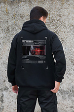 Herren Kapuzenpullover mit isoliertem Reißverschluss und Fleece-Reißverschluss, bedruckt mit Uchiha Kane Schwarz Without 8055872 Foto №2