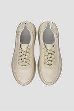 Plateau-Sneaker aus beigefarbenem Leder und Wildleder für Damen  4205874 Foto №3