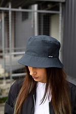 Summer cotton bucket hat dark gray Without 8042875 photo №2