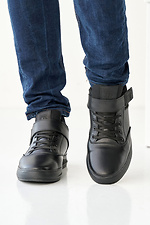 Men's leather winter sneakers black  8019876 photo №2