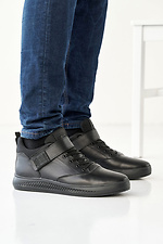 Men's leather winter sneakers black  8019876 photo №3