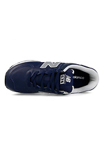 Синие кожаные кроссовки New Balance мужские New Balance 4101877 фото №2