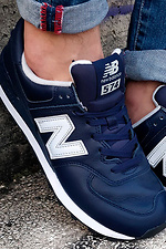 Синие кожаные кроссовки New Balance мужские New Balance 4101877 фото №5