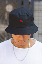 Men's Panama Hat With Rose Black Print Without 8049877 photo №2