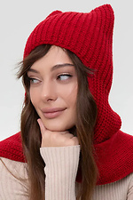 Roter gestrickter Damen-Mütze-Schal Sewel 4038878 Foto №3