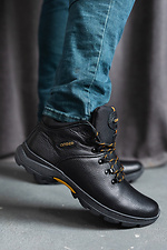 Men's leather winter boots black  8019878 photo №1
