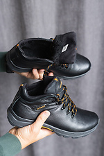 Мужские кожаные ботинки зимние черные  8019878 фото №2