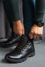 Męskie skórzane buty zimowe w kolorze czarnym  8019878 zdjęcie №4