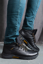 Men's leather winter boots black  8019878 photo №5