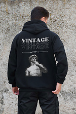 Herren Kapuzenpullover mit isoliertem Reißverschluss und Fleece-Reißverschluss mit Vintage Kane Aufdruck Schwarz Without 8055878 Foto №2