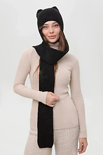 Gestrickter schwarzer Damen-Hut-Schal Sewel 4038880 Foto №2