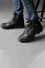 Męskie skórzane sneakersy zimowe w kolorze czarnym  8019880 zdjęcie №6