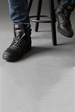 Męskie skórzane sneakersy zimowe w kolorze czarnym  8019880 zdjęcie №7