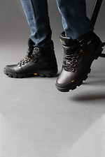 Męskie skórzane sneakersy zimowe w kolorze czarnym  8019880 zdjęcie №8