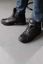Męskie skórzane sneakersy zimowe w kolorze czarnym  8019880 zdjęcie №9