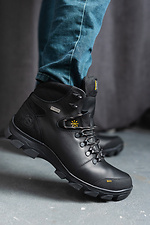 Męskie skórzane sneakersy zimowe w kolorze czarnym  8019880 zdjęcie №11