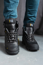Męskie skórzane sneakersy zimowe w kolorze czarnym  8019880 zdjęcie №12