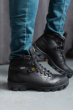 Męskie skórzane sneakersy zimowe w kolorze czarnym  8019880 zdjęcie №14