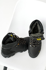 Męskie skórzane sneakersy zimowe w kolorze czarnym  8019880 zdjęcie №18