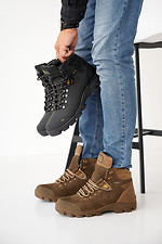 Męskie skórzane sneakersy zimowe w kolorze czarnym  8019880 zdjęcie №19