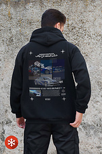 Men's Insulated Zip Hoodie On Fleece Zipper With Print Wanted Kane Black Without 8055880 photo №2