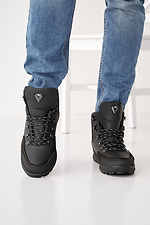 Men's leather winter sneakers black  8019881 photo №3