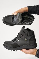 Men's leather winter sneakers black  8019881 photo №5