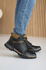Men's leather winter boots black  8019882 photo №2