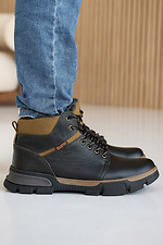 Men's leather winter boots black  8019882 photo №4