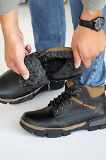 Men's leather winter boots black  8019882 photo №5
