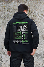 Herren Kapuzenpullover mit isoliertem Reißverschluss und Fleece-Reißverschluss mit Aufdruck Watching Kane Schwarz Without 8055882 Foto №2