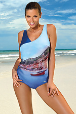 One-piece printed swimsuit with padded cups without push-up Marko 4023884 photo №1