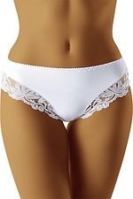 High rise white panties with lace trim and wide barrels WOLBAR 3023885 photo №1