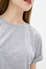 JULIANNA szara bawełniana koszulka o prostym kroju Garne 3036885 zdjęcie №3