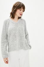 Ciepły sweter oversize z szarej wełny  4037885 zdjęcie №1