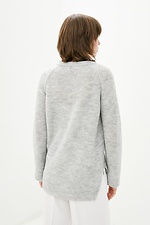 Ciepły sweter oversize z szarej wełny  4037885 zdjęcie №2