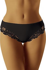 High rise black panties with lace trim and wide barrels WOLBAR 3023886 photo №1
