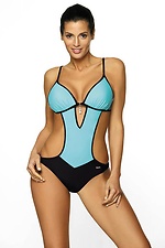 Blue monokini swimsuit with padded cups and thin straps Marko 2021887 photo №1