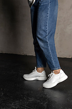 Women's white sneakers made of genuine leather  4205888 photo №5