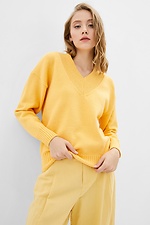 Oversized-Pullover aus gelber Wollmischung mit V-Ausschnitt Sewel 4037891 Foto №1