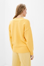 Oversized-Pullover aus gelber Wollmischung mit V-Ausschnitt Sewel 4037891 Foto №3