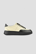 Women's two-tone leather platform sneakers  4205891 photo №2