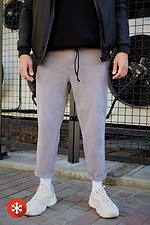 High-rise warm cotton chino pants with microfleece Without 8048892 photo №2