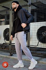 High-rise warm cotton chino pants with microfleece Without 8048892 photo №4