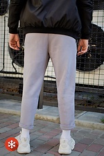 High-rise warm cotton chino pants with microfleece Without 8048892 photo №6