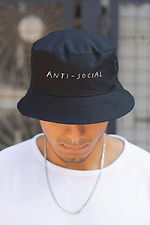 Men's Panama Hat With AntiSocial Black Print Without 8049893 photo №2
