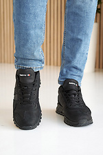 Мужские кожаные ботинки зимние черные  8019894 фото №2