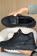 Męskie skórzane buty zimowe w kolorze czarnym  8019894 zdjęcie №5