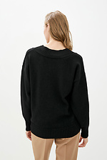 Oversized black wool blend V-neck jumper Sewel 4037895 photo №3